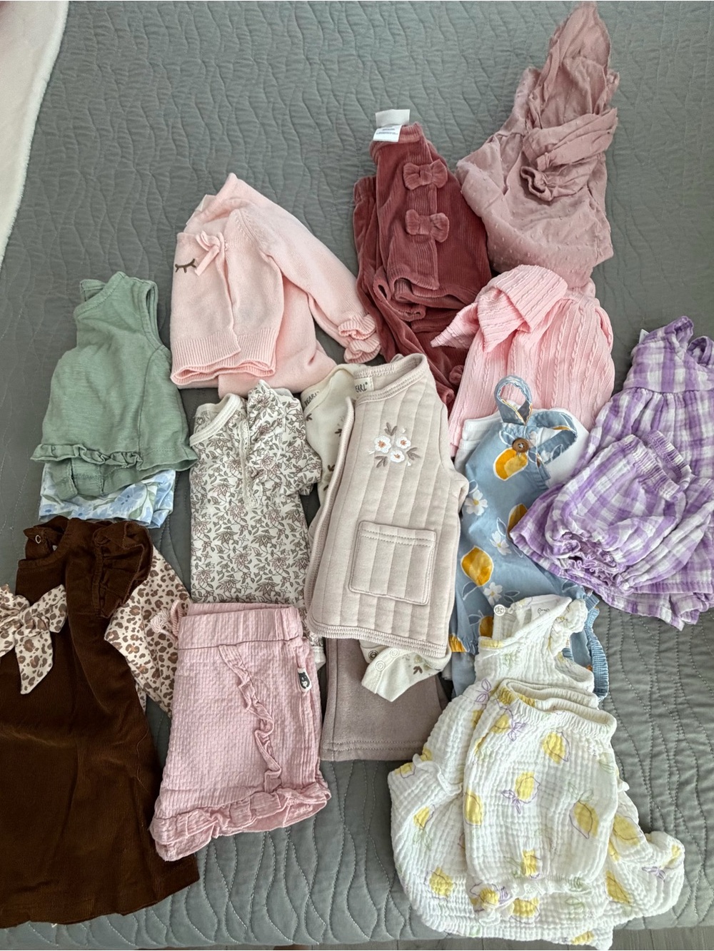 Carter's Pastel Baby Girl Clothing Mix in Pink, Lavender, Green, Brown
